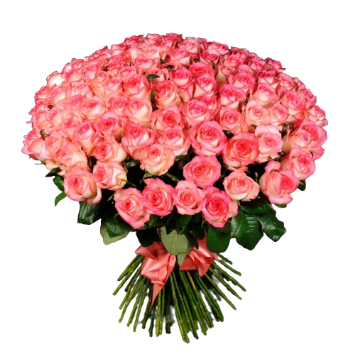 Букет із 101 рожевої троянди 16007 фото