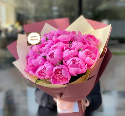 Букет из 25 розовых пионов 14071 фото