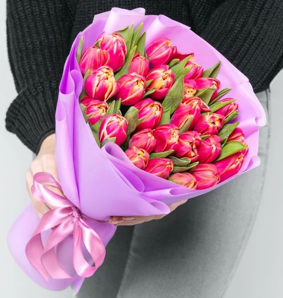 25 рожевих тюльпанів 19001 фото
