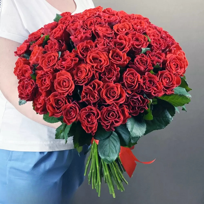 Букет із 75 червоних троянд  1545-75 фото