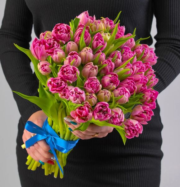 51 бузковий / фіолетовий піоновидний тюльпан 19010 фото