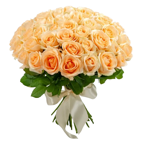 Букет 51 персиковая роза 16002 фото